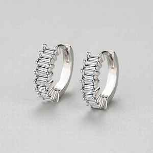 VOAINO Trendy Party Gift Jewelry <strong>Emerald</strong> Shape 18K <strong>Gold</strong> GIA IGI Certificate 9K 14K 18K VVS Lab Diamond Hoops <strong>Earrings</strong> - Product Image 4