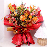 Nouveau Offre Spéciale vente en gros papier d'emballage imperméable double couleur de fleur de point d'or pour emballage de cadeau de Bouquet
