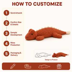 Coussin de canapé en forme de <span class=keywords><strong>dinosaure</strong></span> en peluche, long et doux, couleur rouille, pour la décoration de canapé - Product Image 2