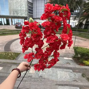 Manufacturer Wholesale Artificial Flower Red Cherry Blossom Branches For Wedding Centerpiece