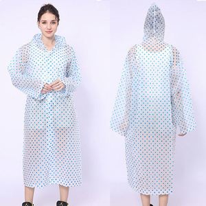 เสื้อกันฝนครอบครัวแบบใช้ซ้ำได้ น้ำหนักเบา กันน้ำ สำหรับผู้ใหญ่และเด็ก เหมาะสำหรับการเดินป่า ท่องเที่ยวกลางแจ้ง ลายจุด พร้อมโลโก้แบบกำหนดเอง - Product Image 1