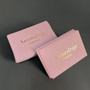 Cartes de remerciement rose mat avec dorure à chaud - Cartes d'appréciation personnalisées pour les marques de cosmétiques - Product Image 2