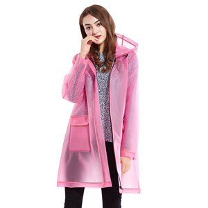 Veste de pluie semi-transparente pour adulte en TPU dégradable, imperméable, à capuche, style <span class=keywords><strong>court</strong></span>, avec fermeture éclair étanche - Product Image 4