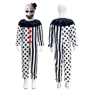 Clown Cosplay Costume Childrens Dress With <b>Hat</b> Halloween Performance Role Play Outfit Polyester Material - Product Image 4