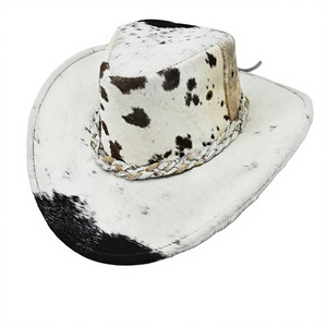 Chapeau de cowboy unisexe en polyester à large bord, décontracté, pour l'extérieur, toutes saisons, taille adulte 50-52 cm - Product Image 1