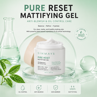 Gel Visage Hydratant Purifiant Pure Reset aux Acides de Fleur d'Hibiscus et Complexe Végétal, Contrôle du Sébum et Anti-Imperfections
