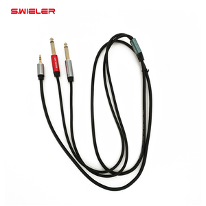 Premium 3,5mm a Dual 6,35mm Ts Mono Cable de audio Mezclador de auriculares Consola Convertidor Cable De Audio <span class=keywords><strong>1</strong></span>/<span class=keywords><strong>8</strong></span> <span class=keywords><strong>Jack</strong></span> a <span class=keywords><strong>1</strong></span>/4 Cables de audio - Product Image 2