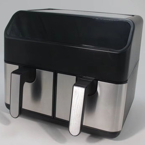 HUINING fabrikasının yeni stil çift bölge hava fritöz 4L + 4L akıllı dijital kontroller ve ayrı odalar ile çift sepet - Product Image 1