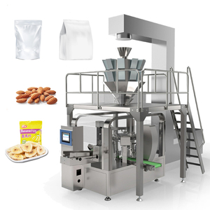 Machine d'emballage automatique rotative pour sachets préformés à fond plat, pour aliments soufflés et farine de plantain - Product Image 1