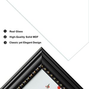 Custom 8x10 Wood <strong>Picture</strong> <strong>Frame</strong> Vintage Beaded Inner <strong>Border</strong> Vertical and Horizontal for Tabletop or Wall Hanging - Product Image 2