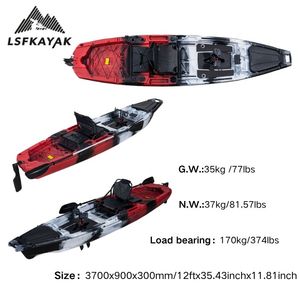 Kayak LSF Multifuncional de 3.7m para una Persona, Bote de Pesca con Pedal de Aleta o <span class=keywords><strong>Motor</strong></span> - Product Image 4