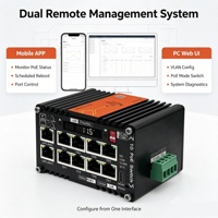 Commutateur AI industriel Mini 8 PoE + 2 RJ45, commutateur 12-48V, affichage LED, Gigabit à 30W