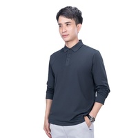 Nouveau design – Polo homme à manches longues, doux et confortable, col rabattu, haut décontracté pour le quotidien, logo personnalisable