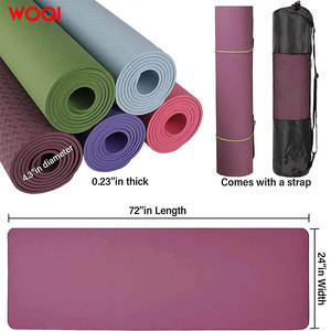 Esterilla de yoga Woqi de 6 mm de grosor, material TPE, color morado oscuro, antideslizante, para fitness y moldeamiento corporal, con bolsa de transporte. - Product Image 3