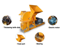 Broyeur de bois grande capacité, moulin à marteaux pour sciure de bois/machine à broyer les coques de noix de coco