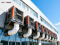 Enfriador de Aire Evaporativo Industrial RTFANS 25000CMH para la Industria Química, Talleres de Fábrica, con Almohadillas de Enfriamiento