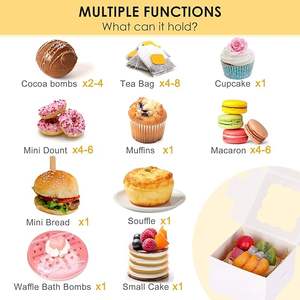 Cajas de galletas blancas con ventana, cajas de panadería con 5 pegatinas para galletas pequeñas, golosinas, fresas cubiertas de chocolate - Product Image 4