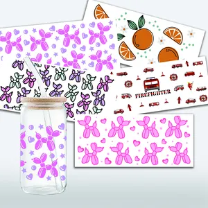 Stampa colorata personalizzata 16Oz 20Oz 24Oz tazza da caffè adesivo trasferimento Logo UV DTF Natale avvolgente trasferimento tazza adesivo