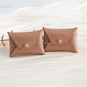 Nouvelle petite boîte à bijoux DIY en cuir PU marron, pliable, pour colliers, bagues de demoiselle d'honneur et boucles d'oreilles, avec pochette à rivets - Product Image 2