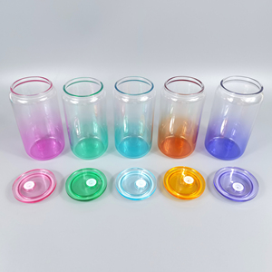 Grosir tutup plastik bebas BPA warna-warni untuk gelas kaleng bir penutup akrilik pengganti tutup Pp untuk 16oz dapat cangkir dengan lubang sedotan - Product Image 6
