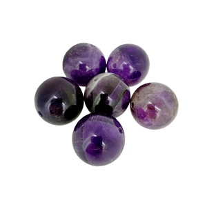 Perles de pierres précieuses d'améthyste naturelle authentique de 22MM, perles rondes violettes profondes en vrac - Product Image 4