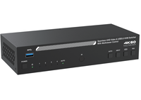 Commutateur KVM HDMI 4x1 4K60Hz 18Gbps sans coupure avec multi-visionneur quadruple, prise en charge du contrôle USB3.0 RS232 et 8 modes d'affichage
