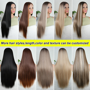 Perruques en cheveux synthétiques naturels Julianna Kanekalon Futura <span class=keywords><strong>Body</strong></span> Wave Ombre Colorées Sans colle Lace Front Fibre pour femmes - Product Image 4