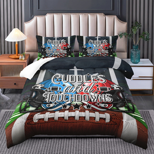 Modèle de sport balle impression numérique 3D ensemble de literie de sport jeu de couette de football américain - Product Image 3