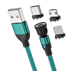 Bán 540 độ Rotation Magnetic 3A 5pin 3-in-1 dữ liệu sạc cáp 1m 2m chiều dài điện thoại các thiết bị - Product Image 4