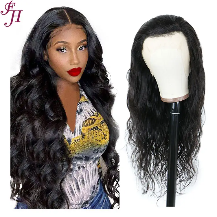 FH Virgin 100% Human Hair Long Body Wave Frontal Wig 14 Iches 4x4 Body Wave Wigs Lace Frontal With Baby Hair