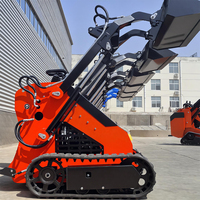 Pengiriman Gratis Euro 5 EPA Diesel 480kg Mini Skid Steer Loader dengan Bucket 0.15 m³