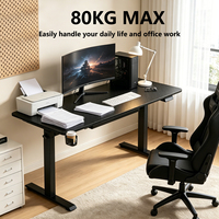 Bureau debout électrique à moteur unique avec tiroir intégré, réglable en hauteur sur 2 niveaux, pour vente en gros