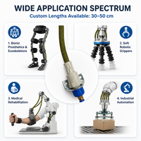 Actionneur musculaire artificiel pneumatique, longueur 30-50 cm, force de traction 200 N, rapport de contraction 25 %, pour la robotique bionique et les exosquelettes