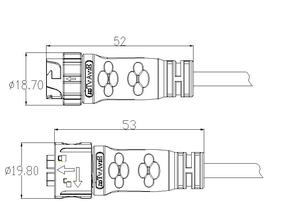 XATLJ M16 serisi 2 3 4 5 6 7 8 2 + 3 2 + 4 çekirdek erkek kadın popo hızlı kilit su geçirmez konnektör CE UL94V-0 10A - Product Image 6