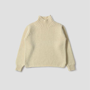 Venta al por mayor 2024 Otoño Invierno <span class=keywords><strong>Beige</strong></span> <span class=keywords><strong>cuello</strong></span> <span class=keywords><strong>alto</strong></span> suelto Casual lana lindo suéteres para mujeres suéter de punto mujeres - Product Image 4