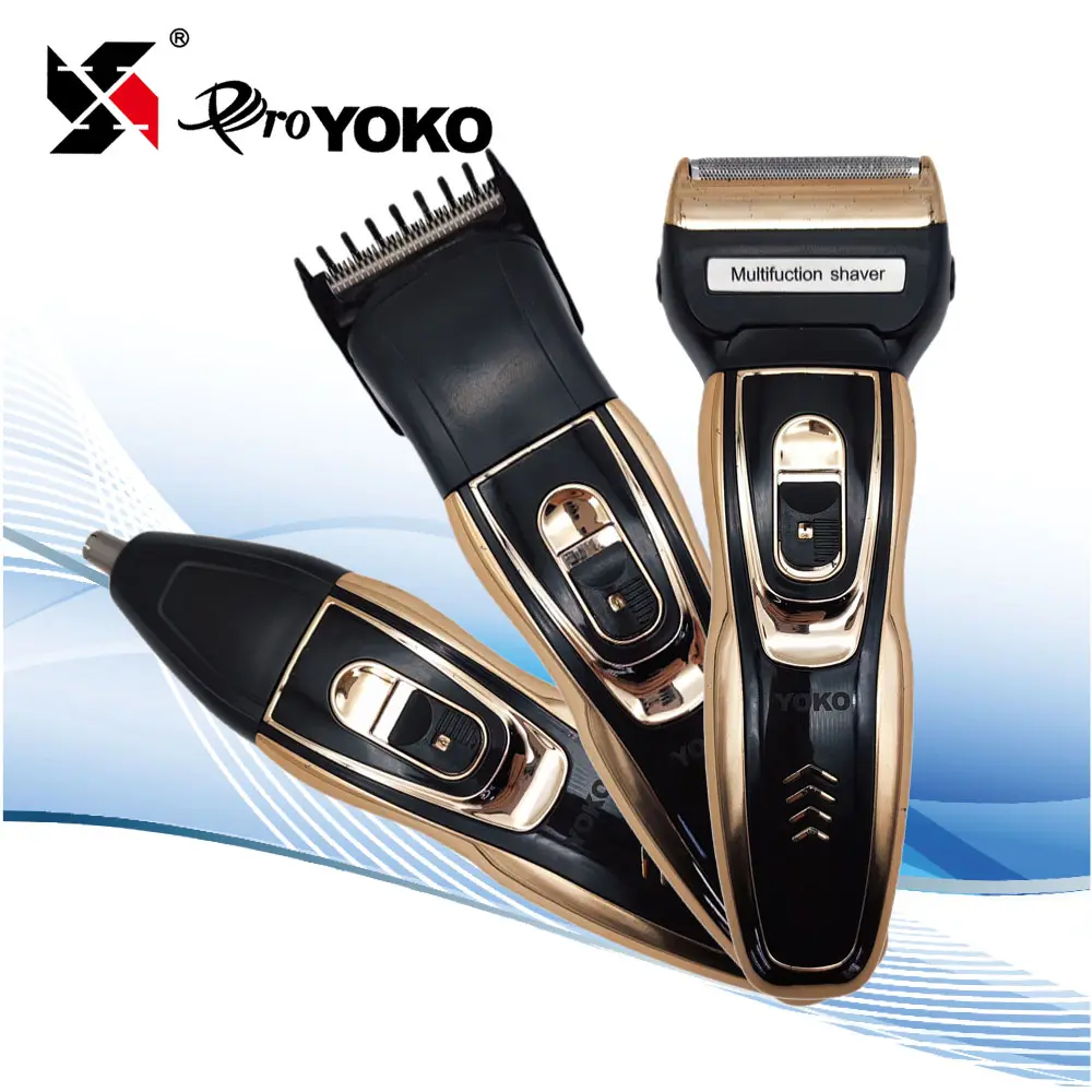 Pro YOKO YK-6559 Wholesale price 3 in 1 multifunction carbon steel shaver electric rechargeable