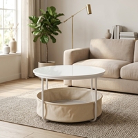 Table basse extensible moderne en bois massif et MDF avec structure en fer, design écologique pour les salons d'appartements