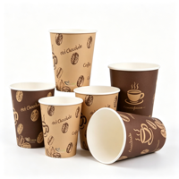Gobelets à café en papier vert personnalisés avec manchons imprimés, gobelets écologiques résistants à la chaleur pour café, pique-nique, à emporter