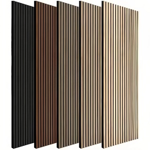 Pannelli Acustici a Listelli in Legno Impiallacciato Rovere Naturale del Produttore Panneaux Acoustiques Fonoassorbenti per Decorazione Murale - Product Image 1