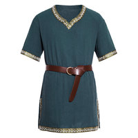 Taille européenne Costume médiéval pour homme Tunique d'Halloween Viking Knight Pirate Retro the Renaissance Warrior Shirt