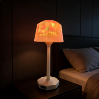 Lampe de table à projection d'ondes RGB avec effet d'ondulation de l'eau, lumière d'ambiance réglable, commande tactile, charge USB, sans fil, veilleuse