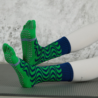 Vente en gros de chaussettes de Pilates à tube moyen chaussette de yoga antidérapante chaussettes de sport à 5 orteils de fitness professionnel