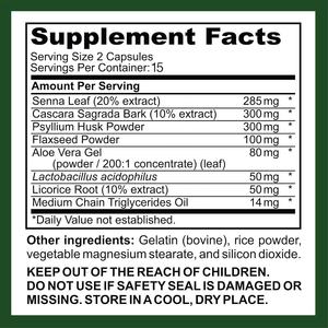 15 दिनों के आंत स्वास्थ्य को साफ करता है कि सेन्ना कैकारा साग्रादा पेसाइलियम चूरा के साथ महिलाओं के पुरुषों के लिए कोलन डिटॉक्स कैप्सूल - Product Image 4