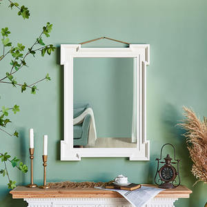 Espejo de Pared Grande con Marco de Madera Rústico de Color Blanco, Ecológico, para Decoración del Hogar, para Sala de Estar - Product Image 3