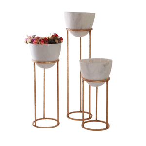 Jardinières de sol finies modernes Jardinière sur support en métal aluminium de qualité exportée pour la décoration de la maison et du jardin Pots de fleurs - Product Image 6