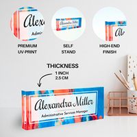 Support d'affichage en acrylique transparent personnalisé avec impression de logo et nom pour la décoration de bureau, comptoir de magasin, promotion de marque