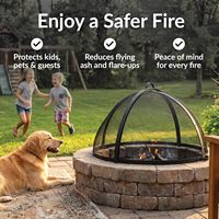 Cache-cheminée extérieur rond classique de 30 pouces avec maille en acier robuste et pique à foyer pour la protection contre le feu