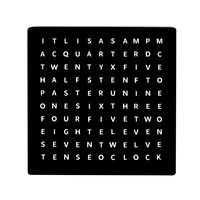 Horloge de bureau LED silencieuse avec affichage des heures en texte, idéale pour le bureau et le salon, cadeau