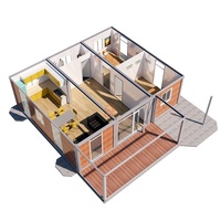 Fournisseur de maison préfabriquée de luxe à bas prix maison préfabriquée prête à l'emploi maison mobile prête à l'emploi villa maisons en paquet plat de 2 3 chambres à coucher