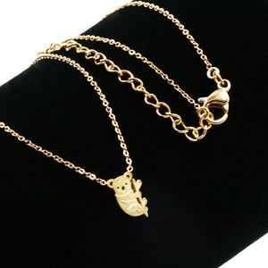 Collar de oro impermeable de moda para mujeres niñas Acero inoxidable 18K oro lindo Animal Origami <span class=keywords><strong>Koala</strong></span> oso collar joyería regalo - Product Image 5